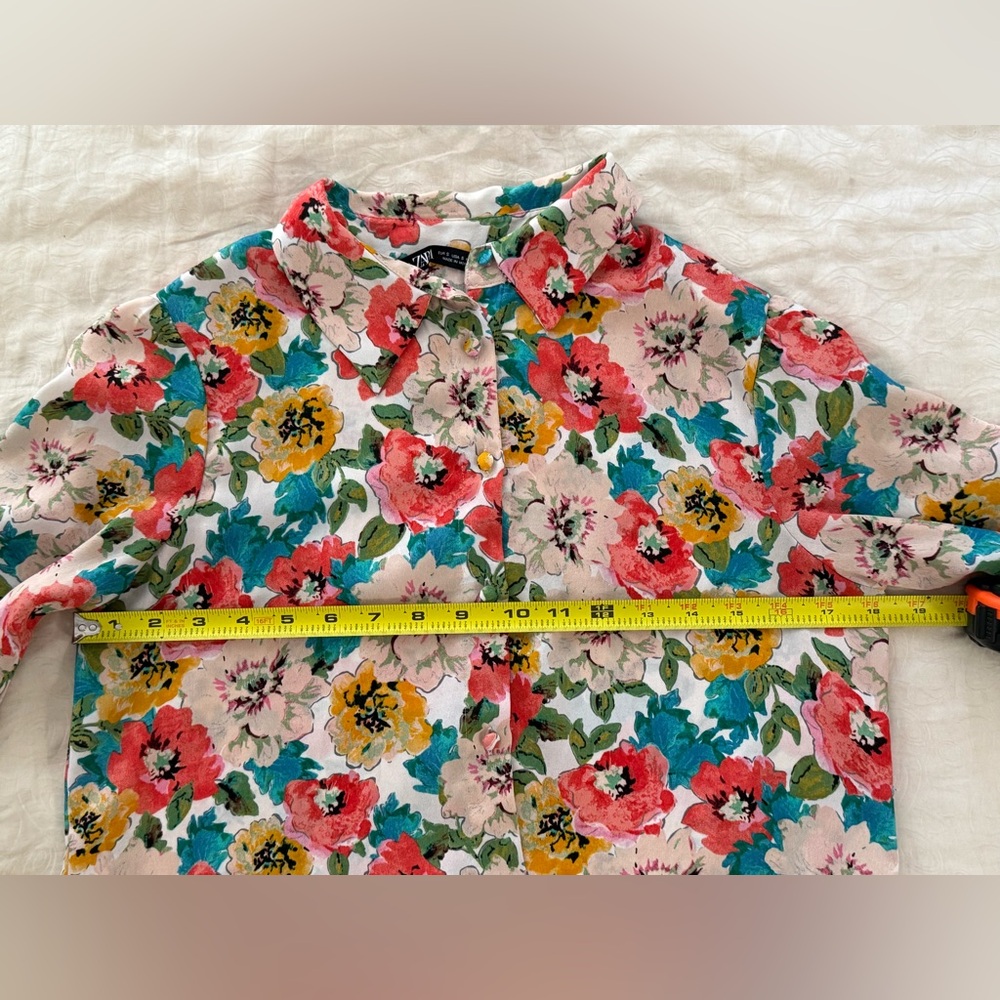 Zara Multicolor Floral Blouse - Picture 8 of 11